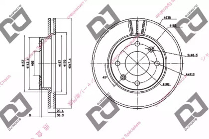 Тормозной диск DJ PARTS BD1538